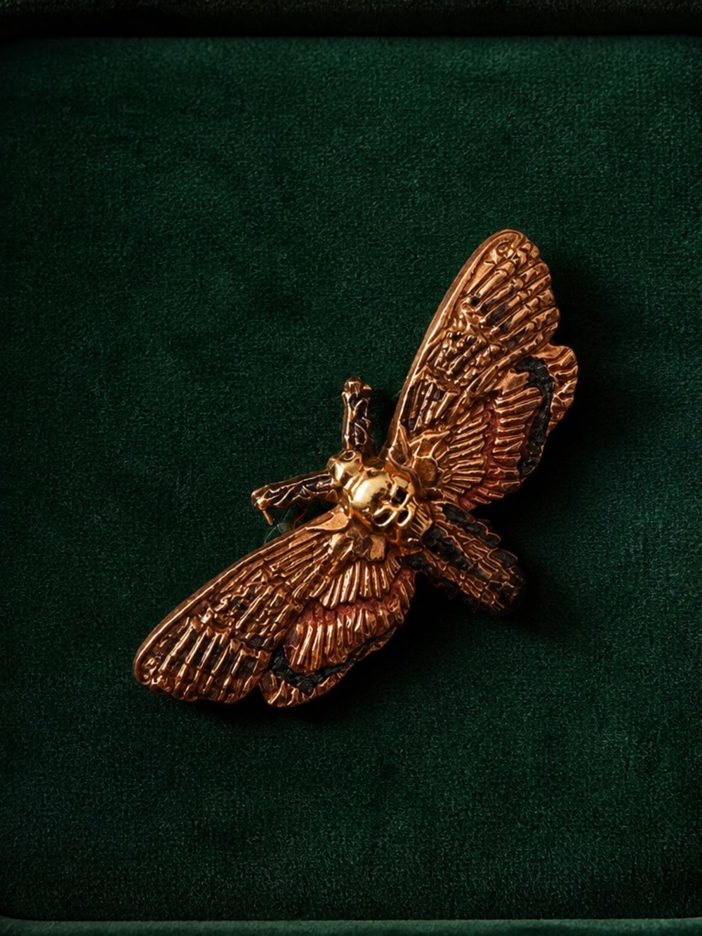 Fashion Jewelry Gold-Tone Moth Brooch Pin